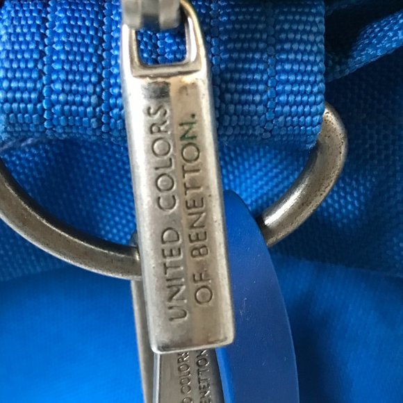 Vintage United Colors of Benetton Blue Green Red Duffel Travel Bag Weekender - Picture 13 of 16